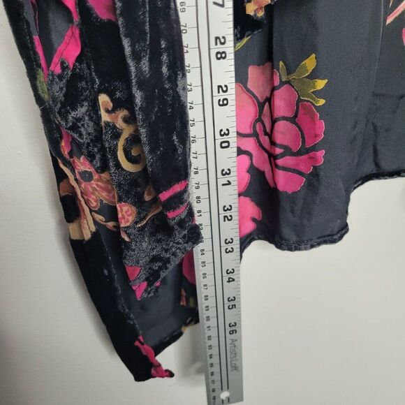 velvet burnout moody floral open front kimono whimsy witchy cover up - Picture 8 of 9